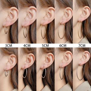Nightclub Style Simple Large Circle round Hoops Earrings Womens Fashion Trendy New 2023 Personality Womens Ear Studs