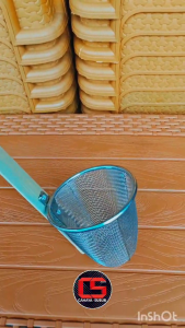 Saringan Mie Kocok Stainless Steel 12cm OKO Gagang Kayu Panjang Strainer Serokan Mi Ayam Bakso