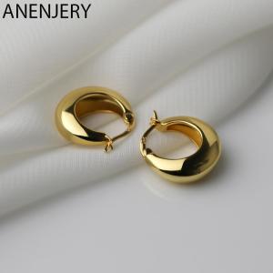 ANENJERY Geometric Chunky Hoop Earrings for Women Punk Ear Jewelry Wholesale