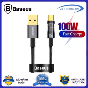 Dây sạc nhanh 100W Type C Baseus - Cáp sạc typec tự ngắt đầy pin cao cấp cho ipad samsung oppo xiaomi vienthonghn