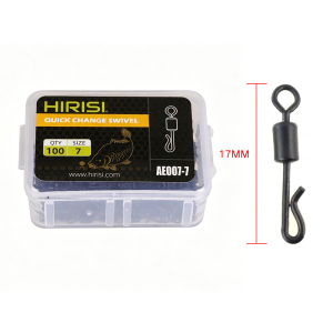 Hirisi AE007 100Pcs Stainless Steel Quick Change Swivels Carp Fishing Rig Link Connector Terminal Tackle Angling Accessories 