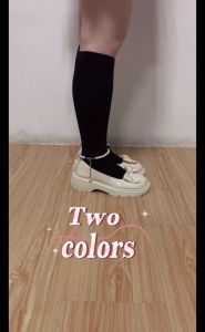 Size 35-40 Womens Bowknot Mary Jane Shoes Pearl Chain Leather Shoes Fashion JK Sandals