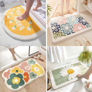 Absorbent Bathroom Mat Anti Slip Floor Mat Cute Flower Style Home Entrance Mats Living Room Doormat