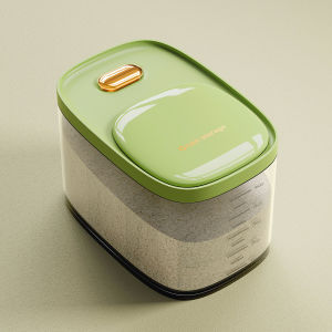 Food Grade Silicone Automatic Sealed Moisture Proof Insect Proof Rice Bucket Kitchen Storage Container Nordic Style Pure Color