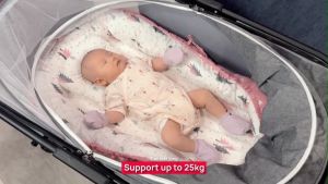 Samu Giken Portable Foldable Baby Cot Travel Playpen Convertible to Rocker Crib