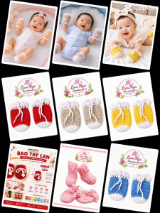 Bao Tay Len Handmade Cho Bé Sơ Sinh 0-3 Tháng - Cotton Milk Mềm Mại - Chống Cào Mặt - Giữ Ấm Tay Bé | Lam Nga Handmade
