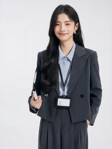 Petite Formal Business Suit Gray