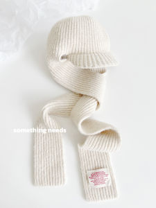 Womens Winter Knitted Hat Scarf Neck Warmer One-Piece Solid Color Hat Neck Scarf Set Winter Cold Resistance Fashion Accessory