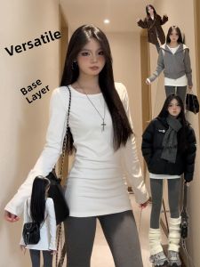 ZUKUN | Waist Tapering Long Shirt T-Shirt Autumn Winter Wear