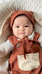 Mioubaby Overall Pocket Teracota: Jumpsuit Bayi Nyaman & Desain