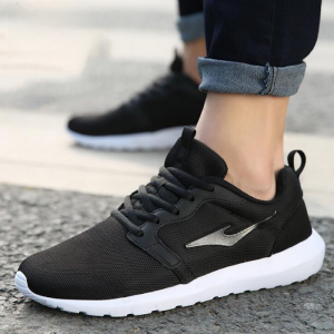 Erke Mens Summer Sports Casual Shoes Mesh Upper Pure Color Student Youth round Toe EVA Outsole Fashionable Breathable