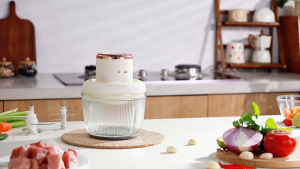 Kawu เครื่องบดเนื้อ 2L+0.3L อเนกประสงค์ ทำอาหารเด็ก/สับผัก/บดเนื้อ 300W พร้อมถังบด 2 ใบและมีด 2 ชุด