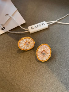 French Natural Mother-of-Pearl Zircon Earrings Womens Luxury Unique High-End Gold Vintage Drop Earrings New 2025