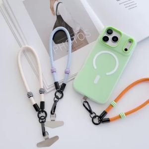 360 °   Dây Đeo Điện Thoại Di Động Bằng Kim Loại Xoay Được Thời Trang Ngắn Chống Mất Phụ Kiện Trang Trí Điện Thoại