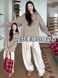 JNXS | Hooded Fleece Embroidered Loose Couple Style Trendy Sweatshirt Jacket