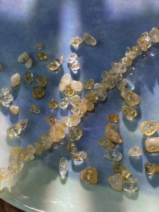 ควอตซ์สีเหลืองธรรมชาติ 58 มมเจาะรูหินทำด้วยมือ DIY สร้อยข้อมือสร้อยคอเครื่องประดับวัสดุ S03 อุปกรณ์เสริมแฟชั่น