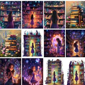 PhotoCustom Flower Book Painting By Numbers 40x50cm Kits Girl Drawing On Numbers For Adults Kill Time Diy Gift