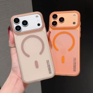 Ốp Điện Thoại iPhone 18/17/16/15/14/13/12/18 Pro Max Cao Cấp Mờ Trong Suốt Từ Tính Tương Thích Với MagSafe Thiết Kế Mỏng