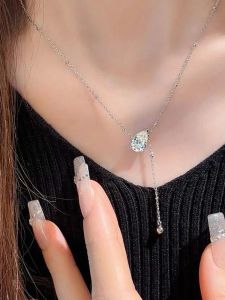 3 Carat Nữ Quả Lê Thả Zircon Mặt Dây Chuyền Vòng Cổ Hình Chữ Y Kim Cương Đơn Độc Vòng Cổ Hình Chữ Y Dễ Thương Lãng Mạn Quà Tặng Ngày Lễ