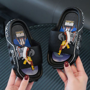 รองเท้าแตะเด็กชาย กันลื่น ลายการ์ตูน สำหรับใส่ในบ้าน รองเท้าแตะเด็กชาย รองเท้าแตะเด็ก รองเท้าแตะผ้าฝ้าย รองเท้าแตะฤดูร้อน