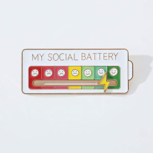 Social Mood Changing Metal Brooch