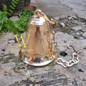 Bel Pintu Rumah Lonceng Kuningan Rantai 16 x 19 cm Polished Brass 1 Pcs