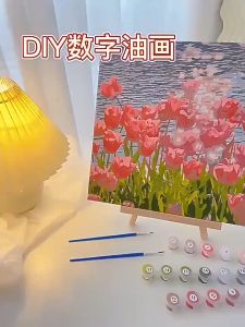 Nanafine【🔥Top Sale 1K+🔥】20X20CM ของเล่น เด็ก วาดรูป DIY Numbers oil painting ระบายสีตามตัวเลข ภาพวาดสีน้ำมันที่มีสีสันโดยดอกไม้ตัวเลขภูเขาหิมะตกแต่งภูมิทัศน์ภาพวาดสีน้ำมันมือทาสี