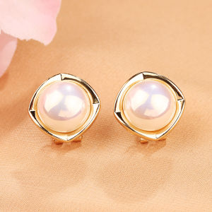 Elegant Pearl Stud Earrings Pure Silver Flashing round Shape Womens Fashion Jewelry Simple Stylish New 2023 Trendy Hoop Earrings