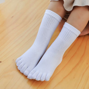 Breathable Antibacterial Pure Cotton Five-Finger Socks for Boys And Girls Mid-Calf Childrens Socks Anti-Odor Colorful Toe Separators