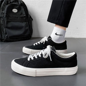 Black Canvas Mens Shoes Spring 2025 New Fashion Versatile Casual Sports Trendy Low Top Glue Wearing Rubber Bottom Shoes