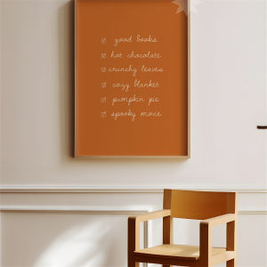 1pc Fall Gallery Wall Art | Print Bundle Prints Orange Fall Decor Printable Art Trendy Pumpkin Print Orange Autumn Posters