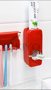 KIYO Dispenser Odol dan Sikat Gigi Tempat Sikat Gigi 2 in 1 Tempat Dispenser Odol