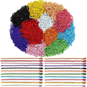 10/12cm Colorful Ball Bead Chains 25pcs Set Connector for DIY Bracelet Jewelry Making Fits Key Label Hand Tag Accessorise