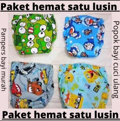 isi ( 12 pcs) clodi bayi cuci ulang