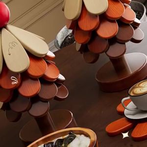 YUHONG | Folding Insulated Coaster Heat Resistant Placemat Wooden
