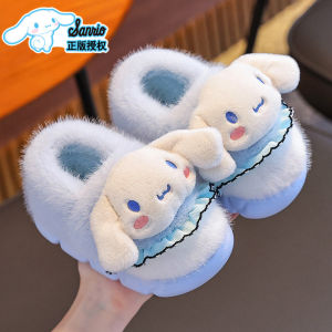 Dép Đi Trong Nhà Bằng Vải Cotton Lót Lông Cừu Có Gót Dép Đi Trong Nhà Hoạt Hình Chống Trượt Cho Trẻ Em Dép Đi Trong Nhà Gấu Chó