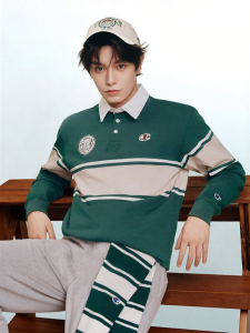 Champion | Vintage Collegiate Long Sleeve Polo Shirt