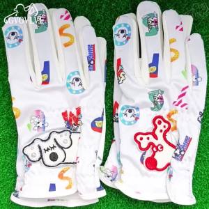 GVOVLVF | 1 Pair Golf Gloves Junior Kids Youth Toddler Boys Girls Left Hand Right Hand Dura Feel White Blue Red Golf Glove Gift Black Dog
