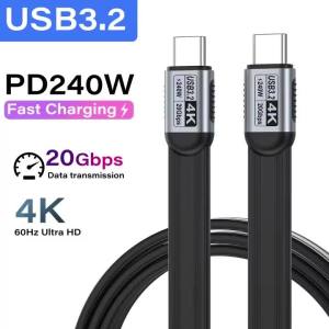 PD240W USB 3.2 Type C to Type C Cable 20Gbps ThunderBolt 5 USB-C Data Cord 4K 60Hz USB C Cable for iPhone 17 Pro Max MacBook