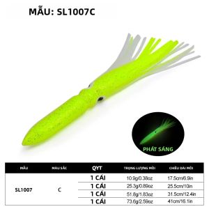 LHFSH Dạ Quang Mực Váy Mềm Dụ Nhân Tạo Mồi Bạch Tuộc Cho Nước Mặn Trolling Ngoài Khơi Trò Chơi Lớn Cá Ngừ Câu Cá 1 Mảnh