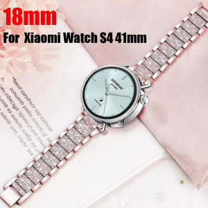 18mm Stainless Steel Diamond Strap For Xiaomi Watch S4 41mm Metal Band For Huawei Watch GT 6 5 4 41mm GT5Pro 42mm 5 42mm Correa