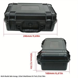 Hộp Đựng Dụng Cụ Bằng Nhựa PP Vỏ Cứng Chống Thấm Nước Hộp Đựng Máy Ảnh Chống Sốc Di Động Có Miếng Bọt Biển - Có Sẵn 5 Kích Cỡ