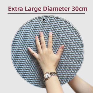 Large Size 22/25/28/30CM Heat Resistant Silicone Heat Insulation Pad Pot Holder Dining Table Mat Honeycomb Pad Casserole Pad