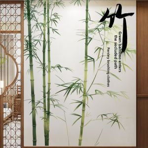 Chinese Feng Shui Bamboo Wall Stickers Living Room Sofa TV Background Wall Study Tea Room Wall Decorative Paintings