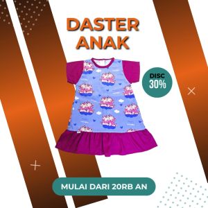 Daster Anak Stylish Lucu 2-4 Tahun Kiisma Collection Motif
