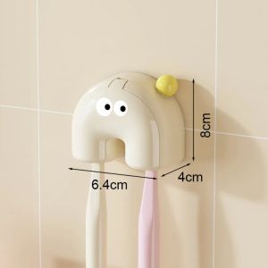 Wall Mounted Toothbrush Holder Dustproof Multifunctional Toothbrush Storage Self-adhesive Toothbrush Head Protective Cover