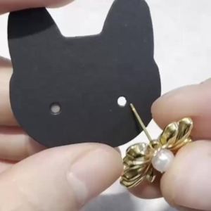 Bộ 50 Bông Tai Mèo Thẻ Hiển Thị 3.5x3.6cm Giấy Trang Sức Tai Thẻ Bìa Cứng Cho DIY Phụ Kiện Có Thẻ Giá