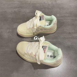 Womens Casual Bread Shoe Spring Autumn Versatile Unique Design Sporty Flat Heel round Toe Rubber Bottom Fashionable Wedding Shoe