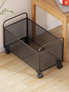 Movable Storage Shelf with Wheels Under Table