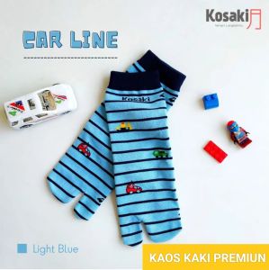 Kaos Kaki Anak Laki-Laki Kaos Kaki Anak Motif KOSAKID CAR LINE Kaos Kaki Jempol Dobel Tumit Dobel Nylon-LIGHT BLUE
